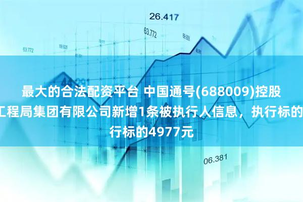 最大的合法配资平台 中国通号(688009)控股的通号工程局集团有限公司新增1条被执行人信息，执行标的4977元